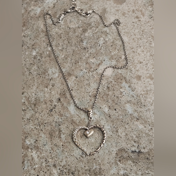 Brighton Open Glitter Heart Crystal Pendant Necklace - Picture 3 of 5